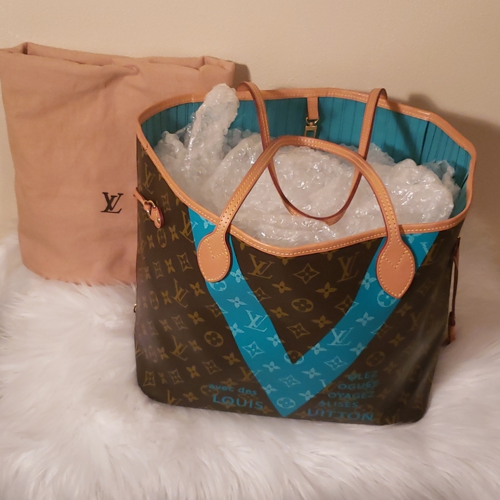 🔥 LIMITED EDITION💎 Turquoise (V) Neverfull MM